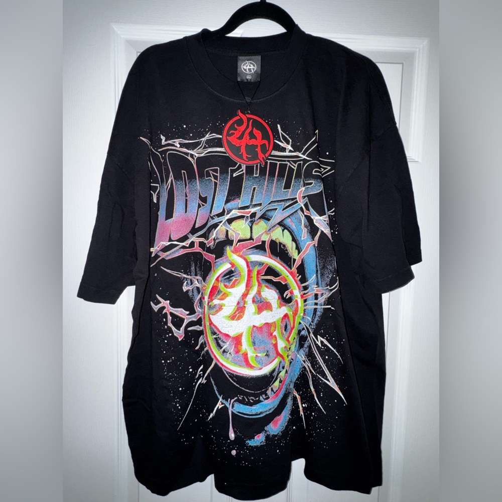 Black Graphic Tee with Colorful Design